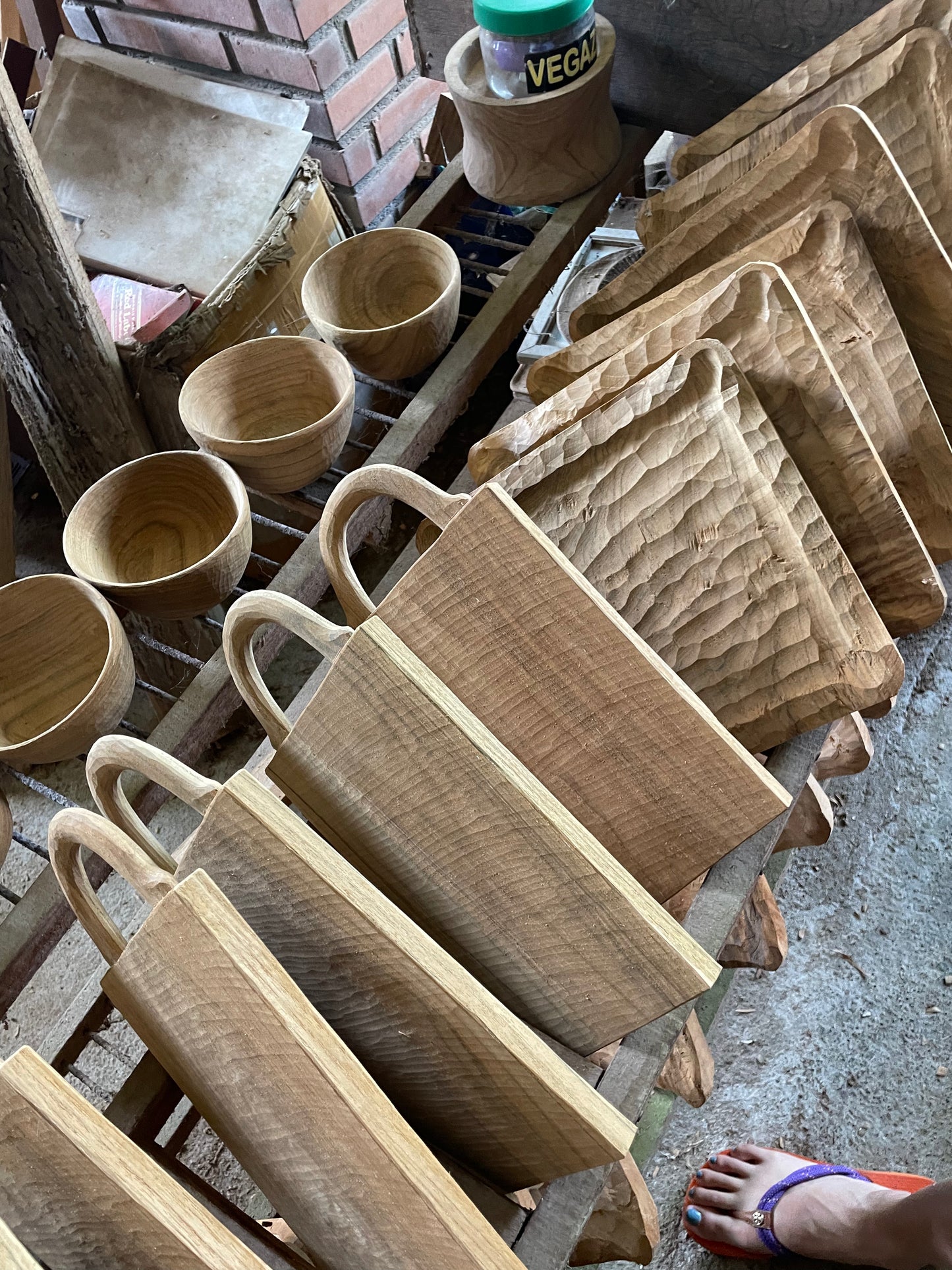 Indonesian Teakwood Spoon & Chopsticks Set with Holder