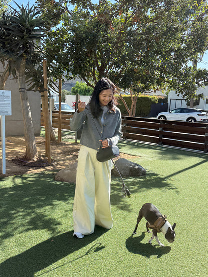 light lemon beige wide pants