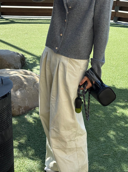 grey cardigan