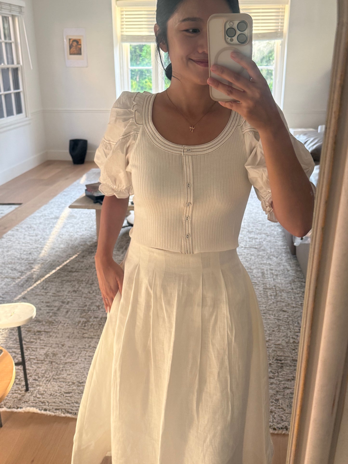 Pure Linen Flare Skirt