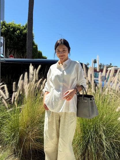 핀턱 버튼 블라우스 (Off White)