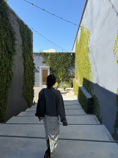 SILVER Glitter long skirts