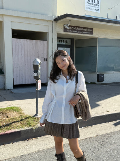 핀턱 버튼 블라우스 (Off White)