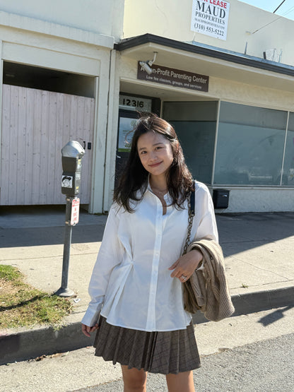 핀턱 버튼 블라우스 (Off White)