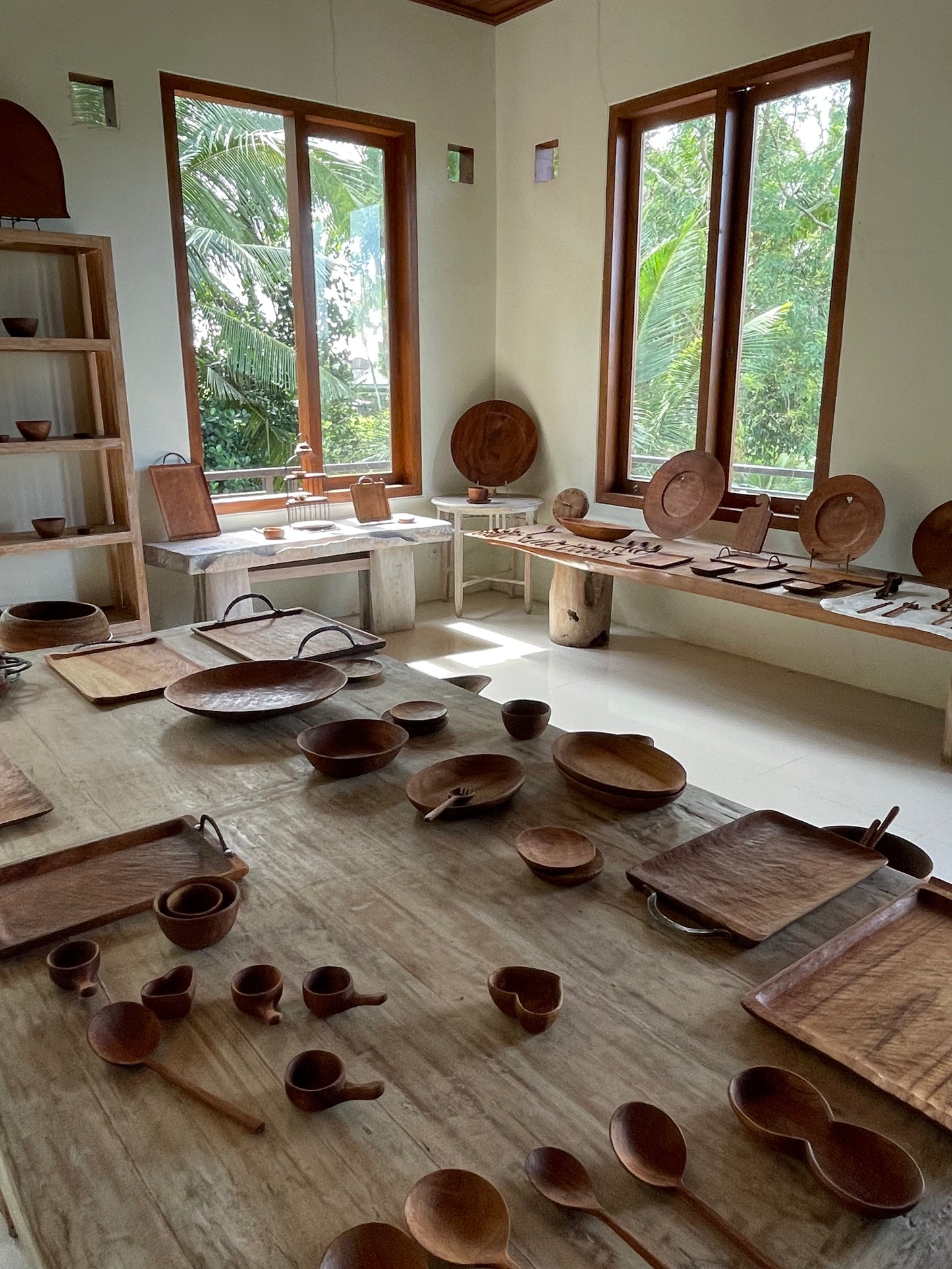 Indonesian Teakwood Spoon &amp; Chopsticks Set with Holder