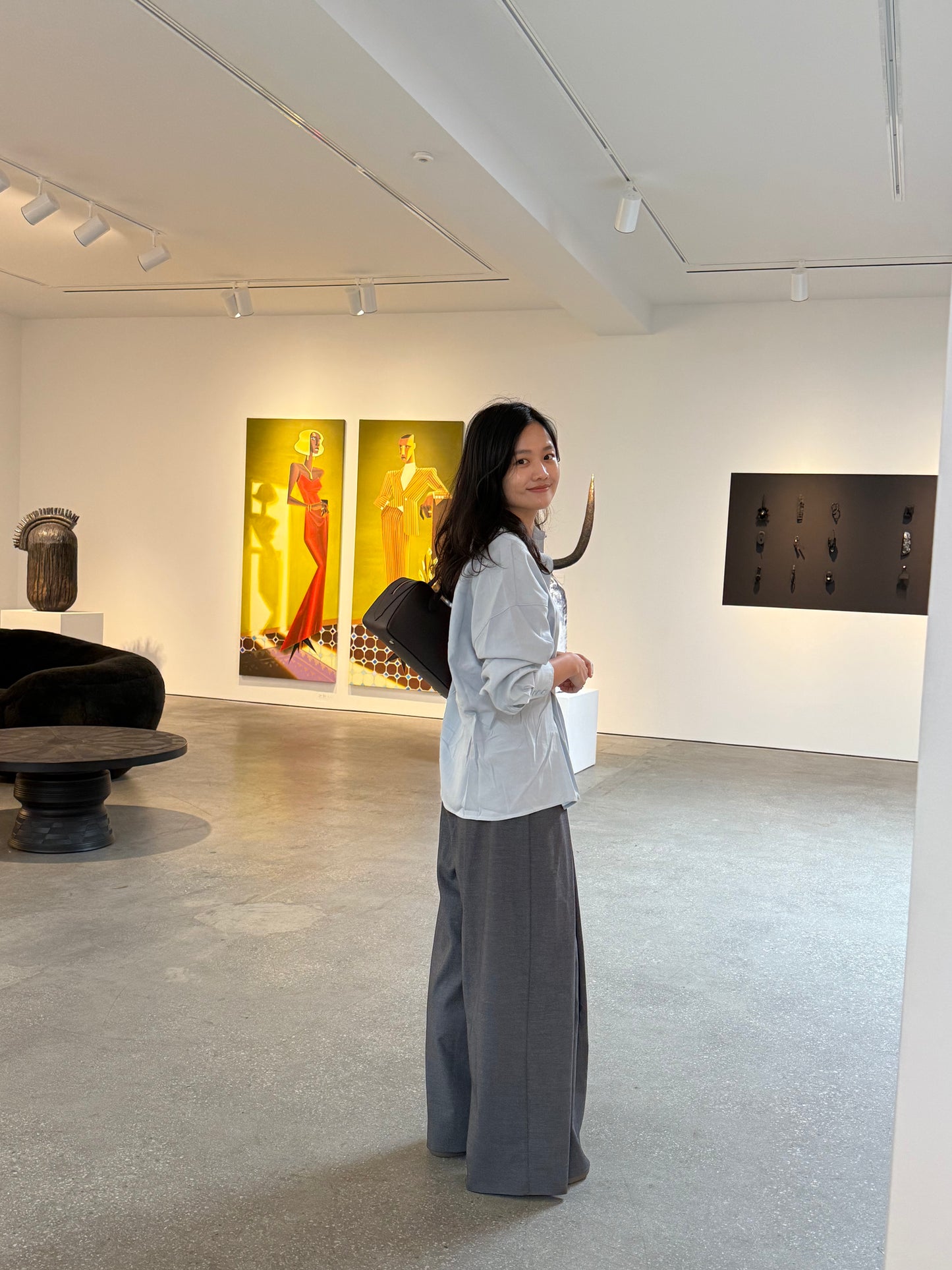 핀턱 버튼 블라우스 (Dusty Blue)