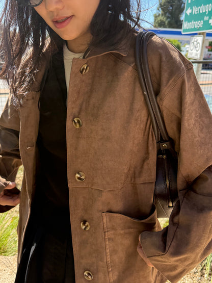 🌰 Vintage Suede Oversized Jacket
