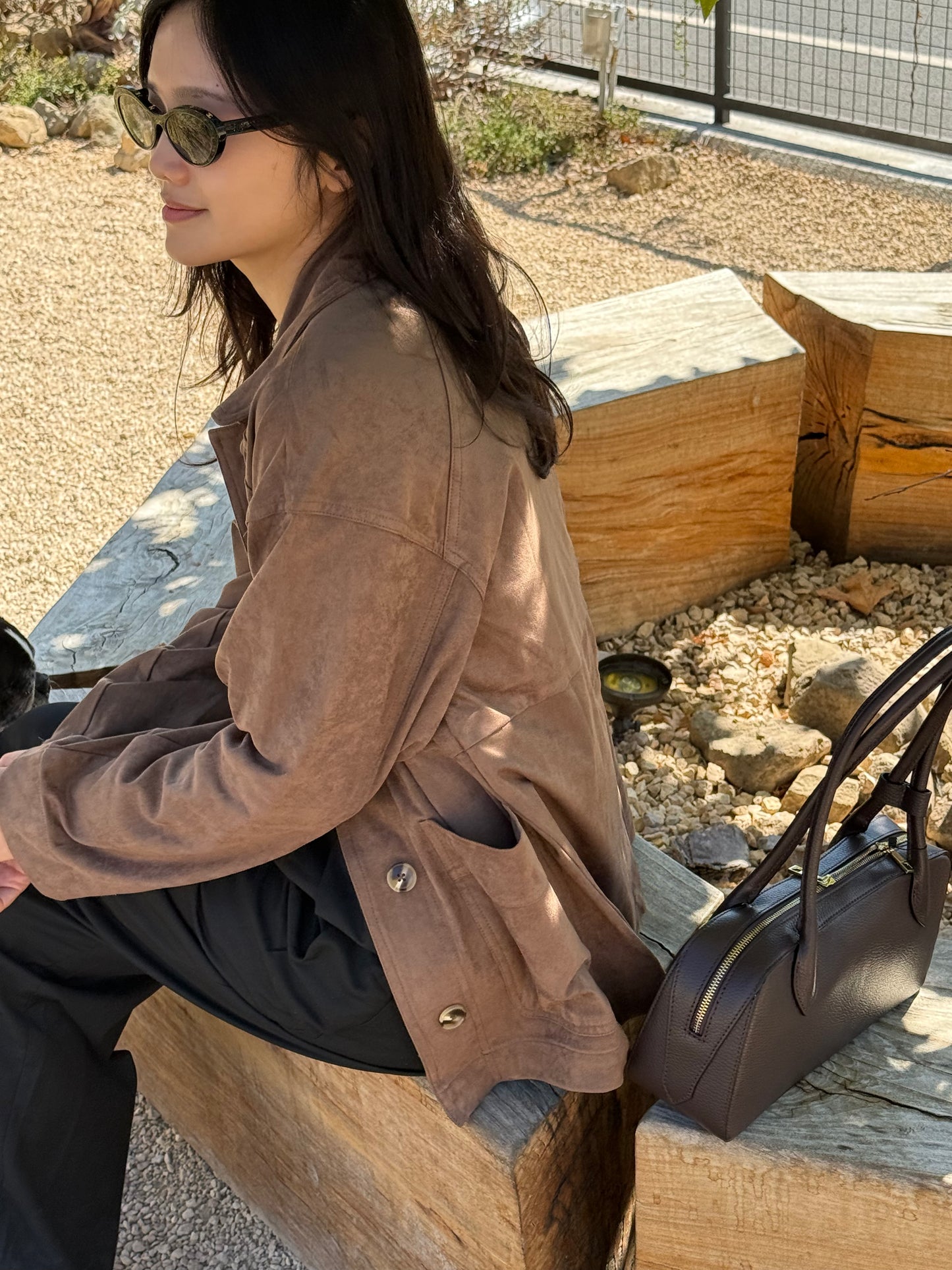 🌰 Vintage Suede Oversized Jacket