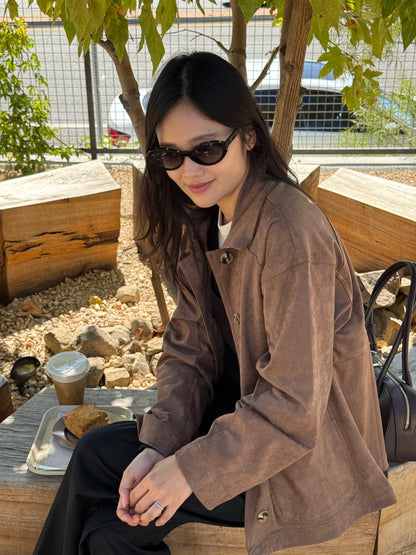 🌰 Vintage Suede Oversized Jacket