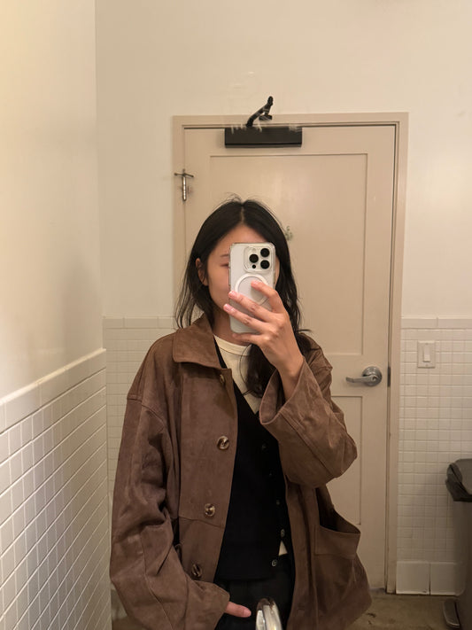 🌰 Vintage Suede Oversized Jacket