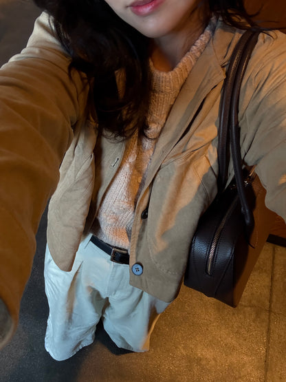 ☀️ Soft Suede Cropped jacket