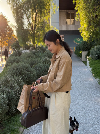 ☀️ Soft Suede Cropped jacket