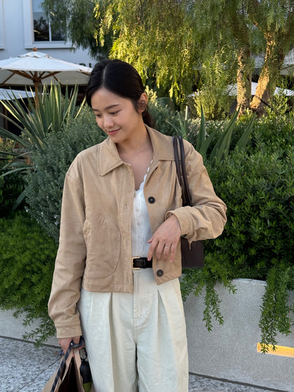 ☀️ Soft Suede Cropped jacket