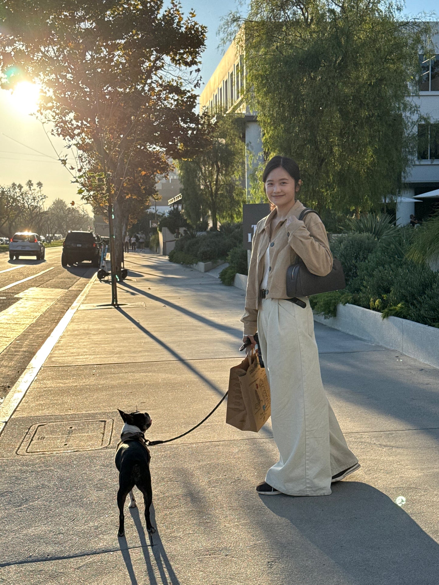 light lemon beige wide pants