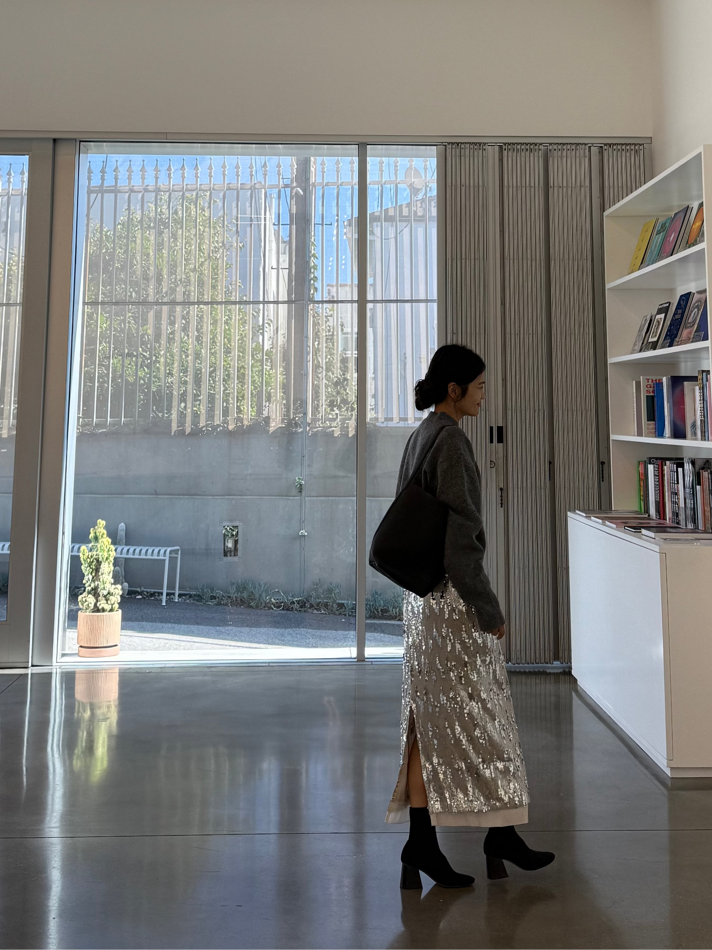 SILVER Glitter long skirts