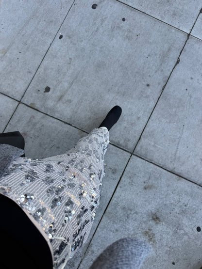 SILVER Glitter long skirts