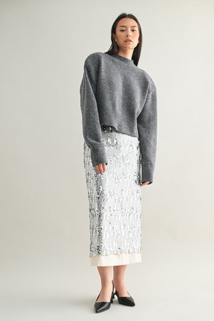 SILVER Glitter long skirts