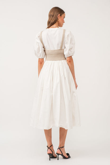 Bella long dress [white, black]