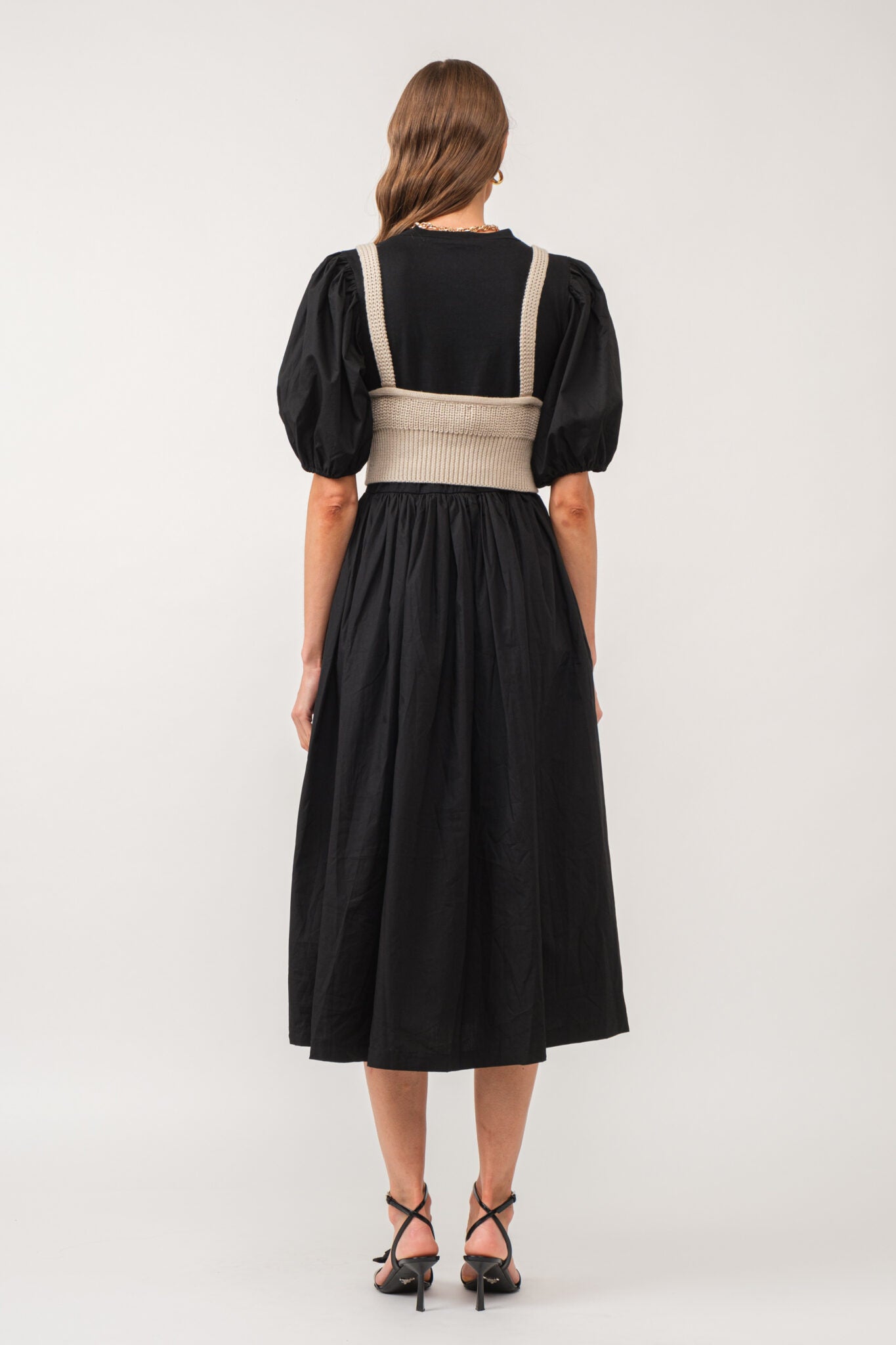 Bella long dress [white, black]