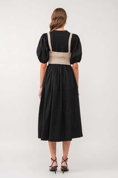 Bella long dress [white, black]