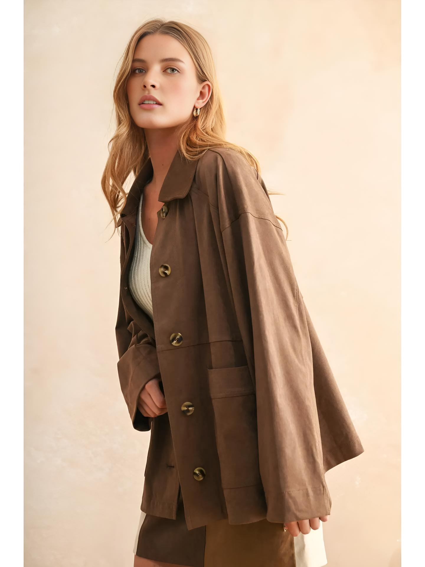 🌰 Vintage Suede Oversized Jacket