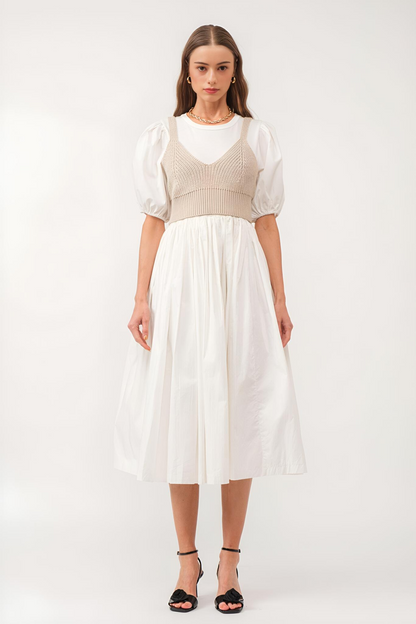 Bella long dress [white, black]