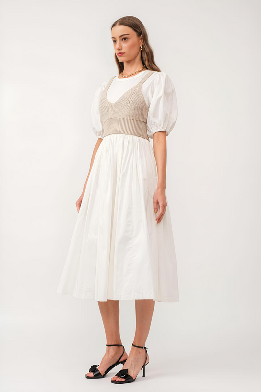 Bella long dress [white, black]