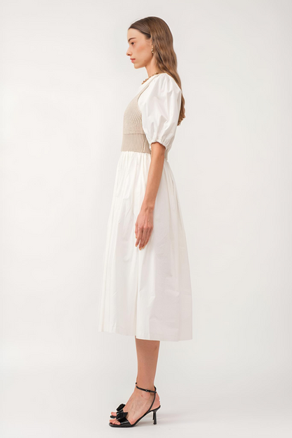 Bella long dress [white, black]