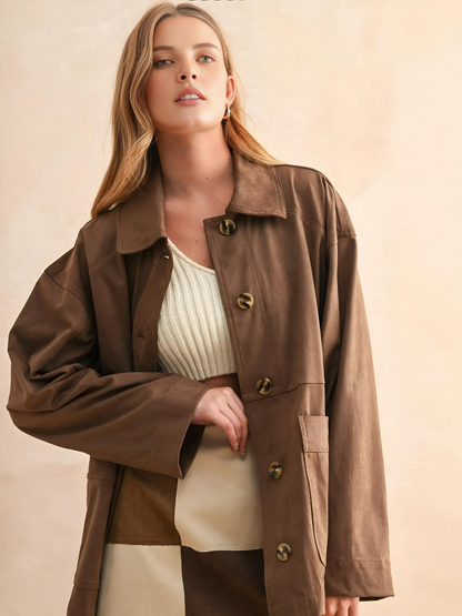 🌰 Vintage Suede Oversized Jacket