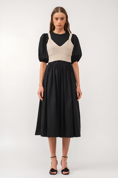 Bella long dress [white, black]