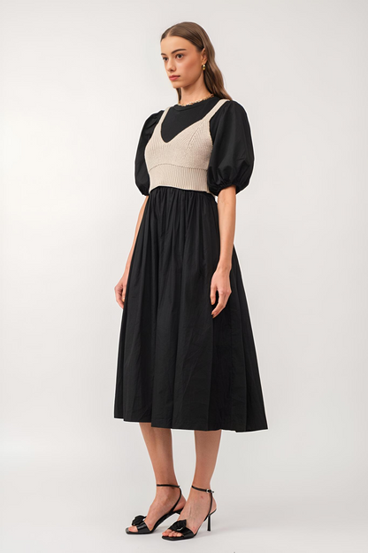 Bella long dress [white, black]