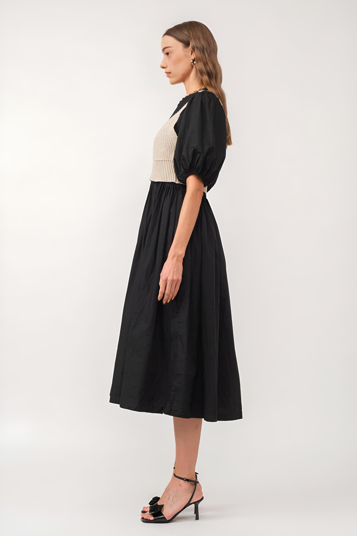 Bella long dress [white, black]