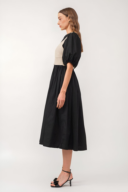 Bella long dress [white, black]